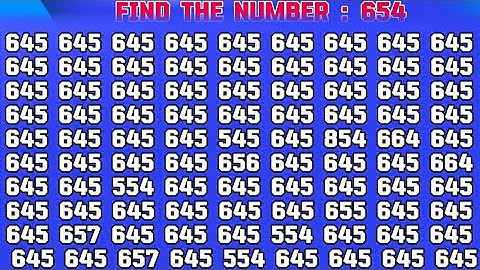 How Fast Can You Find the Number "654.". Test your eyes. Focus your mind. Number Challenge.