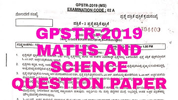 GPSTR-2019 Maths And Science Question Paper (Kannada medium)