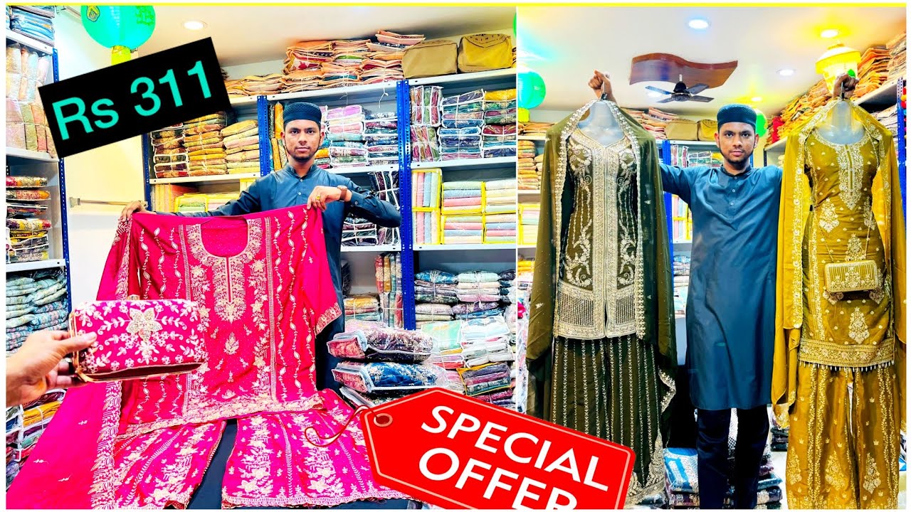 Apki Khushi 😊 mey Humari Khushi😃 Hyderabad wholesale ✨💯 Russian plaza sets new work suits & many mor