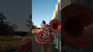Foxy fnaf 4 nightmare playing red sousaphone
