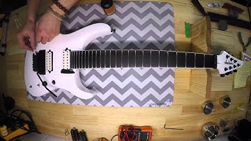 7 string Floyd Rose setup/file and redress time lapse.
