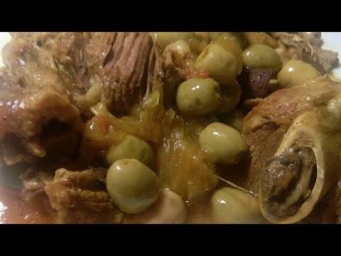 لحم بزيتون علي طريقة اعراس الغرب الجزائري (وصفات اعراس)