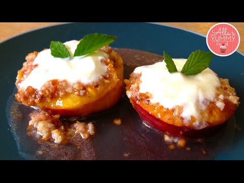 Baked Peaches Recipe - Healthy Dessert- Запеченныe Персики Рецепт!