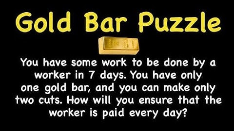 gold bar puzzle that you can
