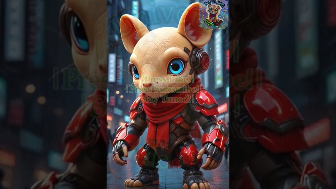cute baby Golden Jerboa cyber robot