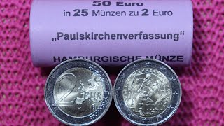 Paulskirchenverfassung 2 Euro Coin Roll Hunting