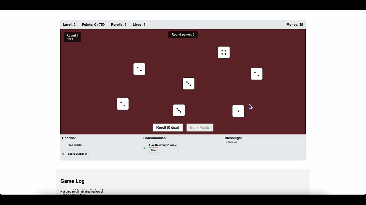 Rollio, a Dice-Rolling Roguelike (Web Demo)
