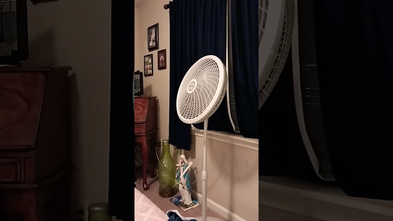 my two Lasko Cyclone Pedestal.Fans running 7/29/24