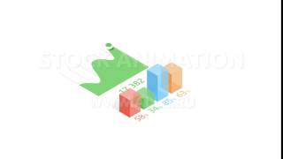 Animated isometric business infographic with alpha channel