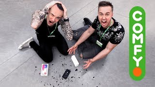 ФОКУСНИКИ РАЗБИЛИ IPHONE X | ВЫДАЛИ СЕБЯ ЗА РАБОТНИКОВ COMFY