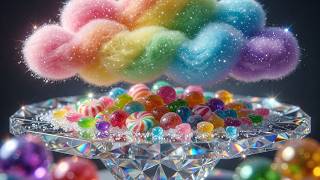 Rainbow Candy Cloud ASMR 🌈☁️ | Relaxing Sweet Eating & Cutting Sounds screenshot 2
