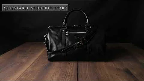 Black Leather Overnight Bag, Duffel Bag - The Ambassadors  | Time Resistance Official Video
