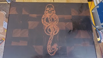 Dark Mark Inlay Cutting Board with Sainsmart ProverXL 4030 #woodworking #cnc #proverxl #harrypotter