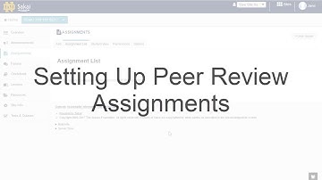 Sakai 11 Peer Review Assignments Setup
