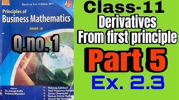 Business math or Basic math  || CLASS 11 || Derivative from first principle   #class11 #calculus