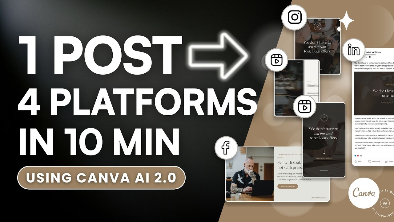 Content Repurposing Made Easy | From 1 Post to 4 Platforms in Minutes with Canva AI 2.0