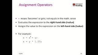 Week 3-1-4 Assignment Operator: Basics of the C programming language