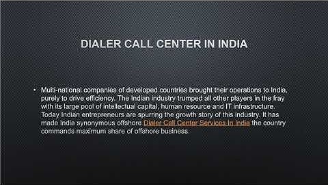 Dialer Call Center in India