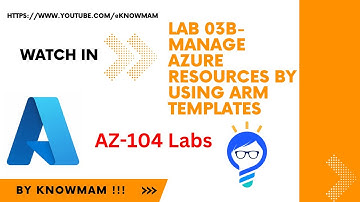 AZ104 Lab3b Manage Azure Resources using Arm Templates