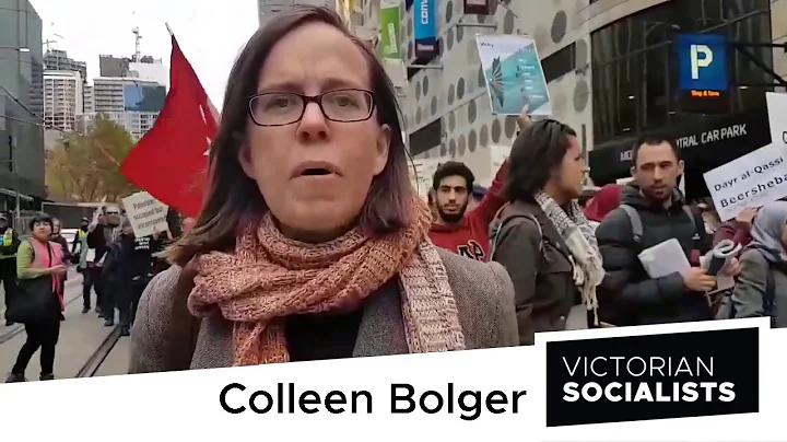 Colleen Bolger at Palestine solidarity rally