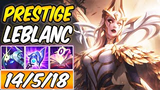 PRESTIGE EDITION COVEN LEBLANC MID ONE-SHOT GAMEPLAY | New Build & Runes | League of Legends