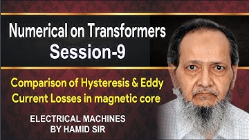 Numerical on Transformers Session-9 Comparison of Hysteresis & Eddy Current Losses in magnetic core.