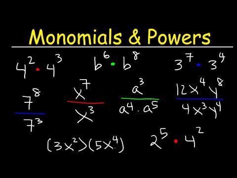 Multiplying and Dividing Monomials