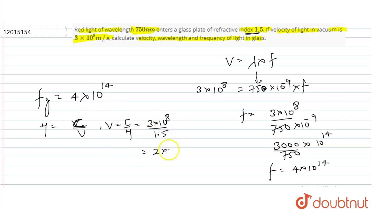 hvis du kan hane bule Red light of wavelength `750 nm` enters a glass plate of refractive index -  YouTube