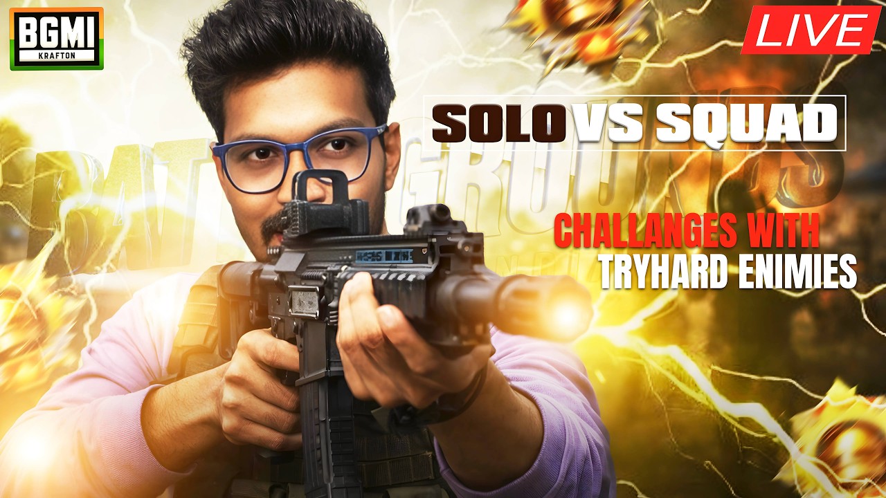 🔴Solo vs Squad Live Challenges in BGMI 4.2 Update | PUBG Mobile Live | Road to 100k🔥​