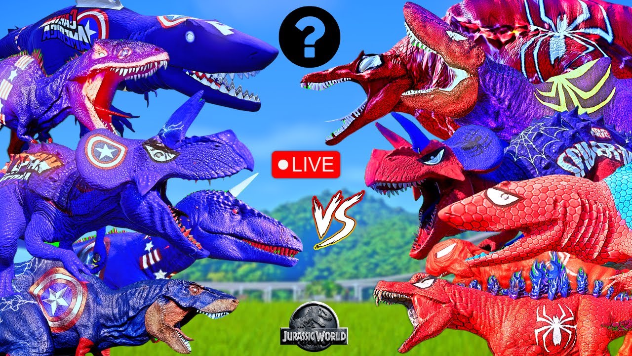 Heroic Dino Duel: Spidey vs Captain America ! Epic Battle Story of Marvel Dinosaurs.