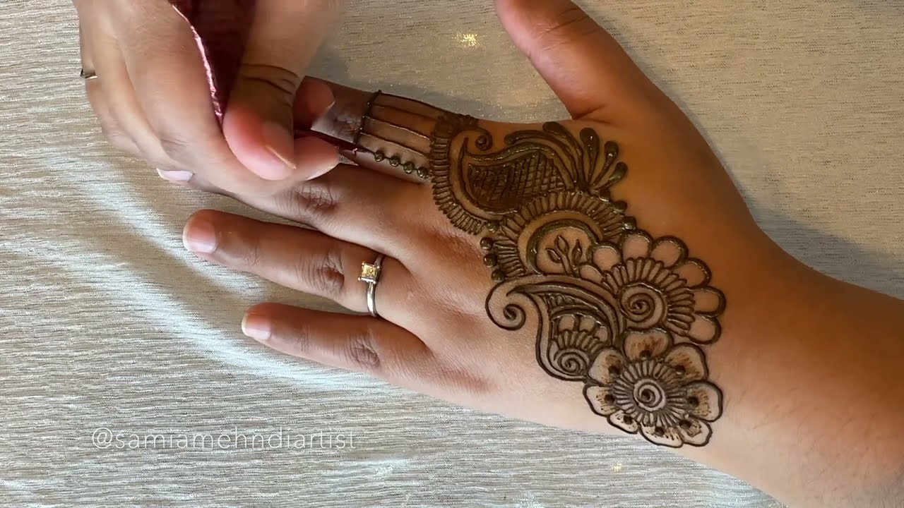 Simple Floral Henna Design || Samia Hasanat #henna #mehndi #hennadesign