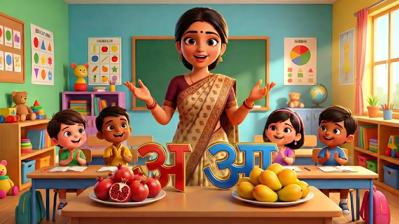 अ से अनार – हिंदी स्वरमाला गीत || Hindi Alphabets Song || Warnmala Phonics Song 