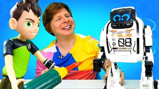 Веселые игры шоу Hey, Toys! Бен10 кормит рыбок - Роботы YCOO ROBO UP игрушки помощники мальчикам