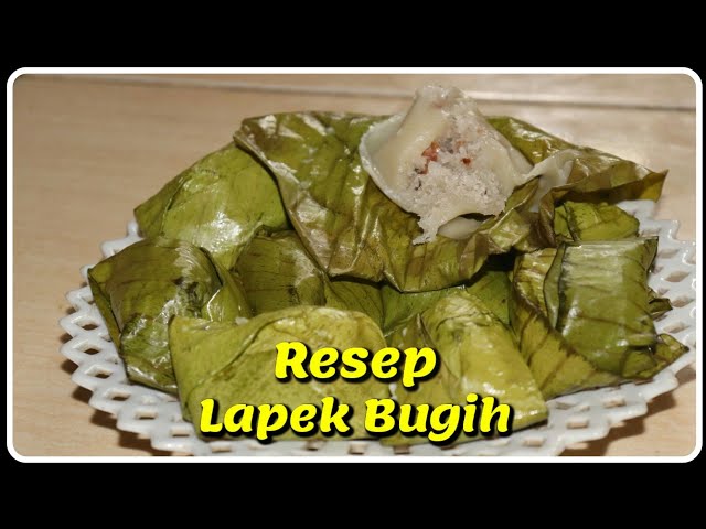 Resep Membuat Lapek Bugih Minang (kue bugis) isi kelapa kacang class=