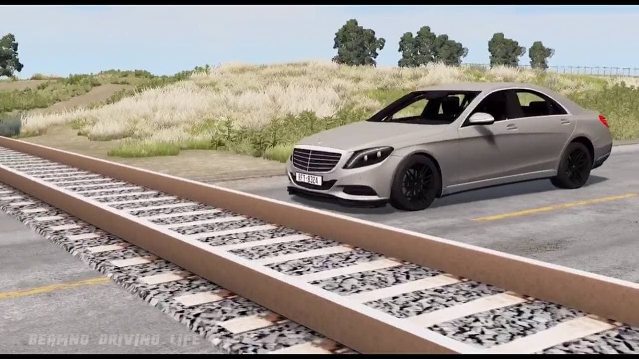 CARS VS RAILS #2 // Beamng DRIVING LIFE - YouTube