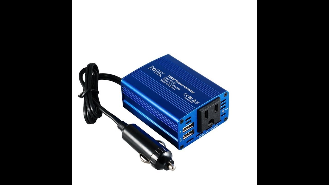 Foval 150W Power Inverter DC 12V to 110V AC Converter - YouTube