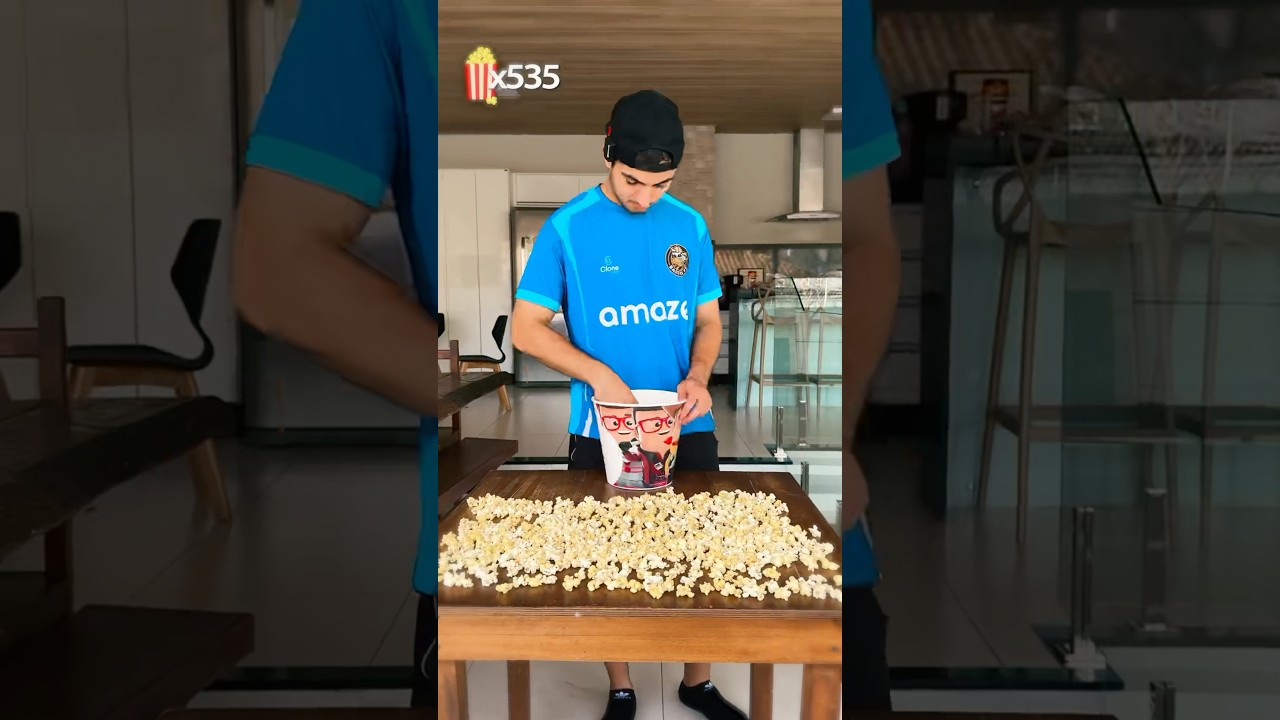 QUANTAS PIPOCAS TEM NUM BALDE DE PIPOCA DO CINEMA!! 😳