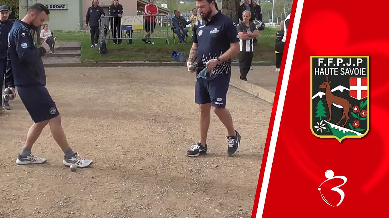 Miniature : Quart SAGE vs BOUGIS : Championnats triplettes à pétanque de Haute-Savoie 2024 à Thonon-les-Bains