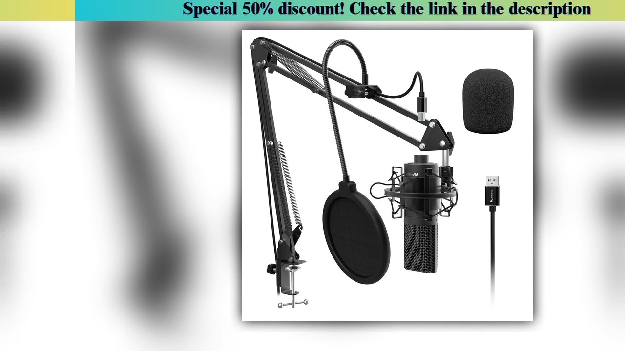 Best Seller Microphone Ã  condensateur USB Fifine avec bras de micro de bureau rÃ©glable, support an
