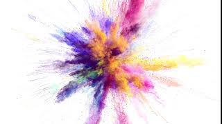4K Color Explosion on WHITE Background online video cutter com