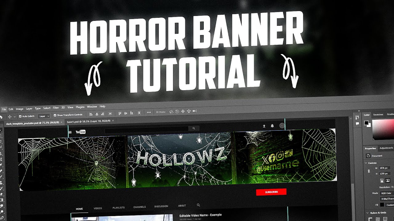 Horror Banner Tutorial | Photoshop FREE PSD TEMPLATE
