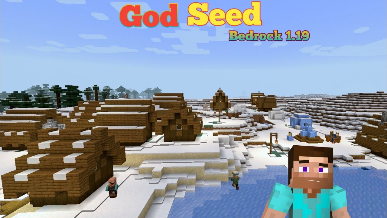 God Seed with Snow Village || Spawn on stronghold with mushroom island ...