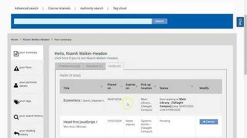 How to place a hold on the library catalogue: Library, TU Dublin: Tallaght Campus