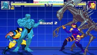 Wolverine And Doctor Manhattan VS Psylocke And The Alien Queen In A MUGEN Match / Battle / Fight screenshot 3