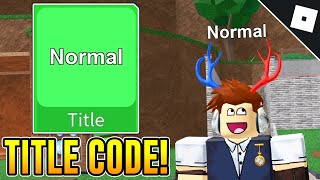 Code for the Normal Title in Epic Minigames | Roblox