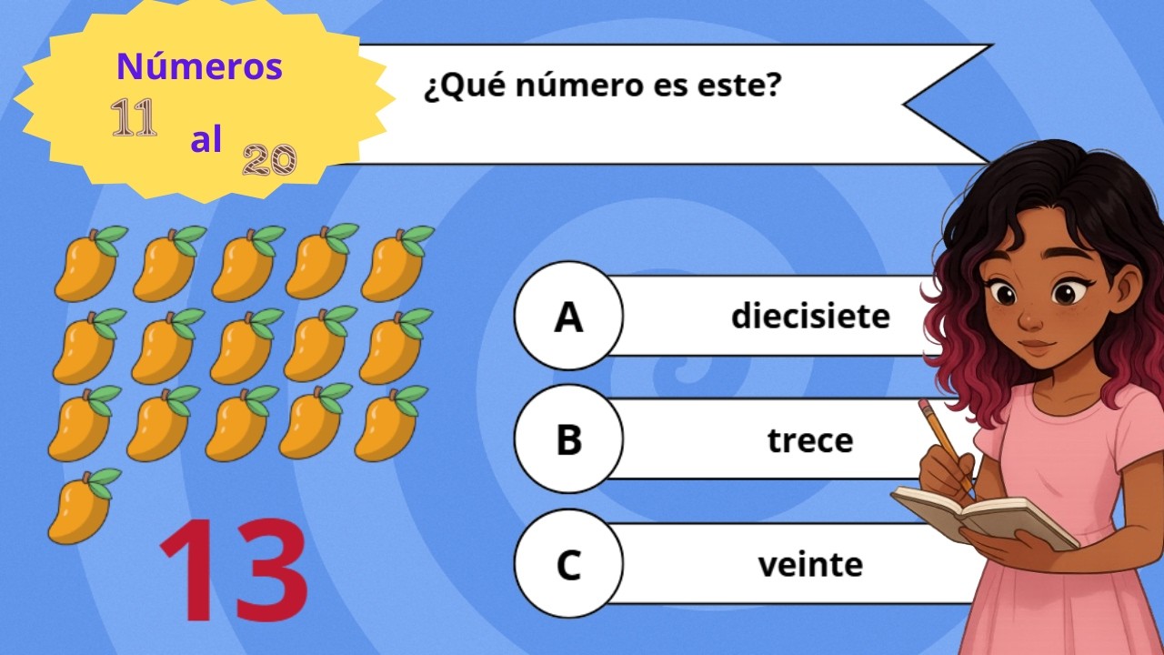 Practica y aprende números del 11 al 20 | Quiz para niños