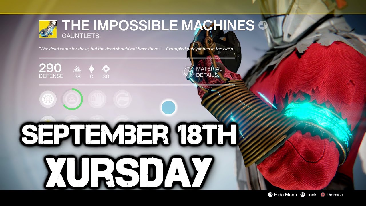 Xursday September 18th The Impossible Machines! | Destiny PS4 | (1080p)[HD]