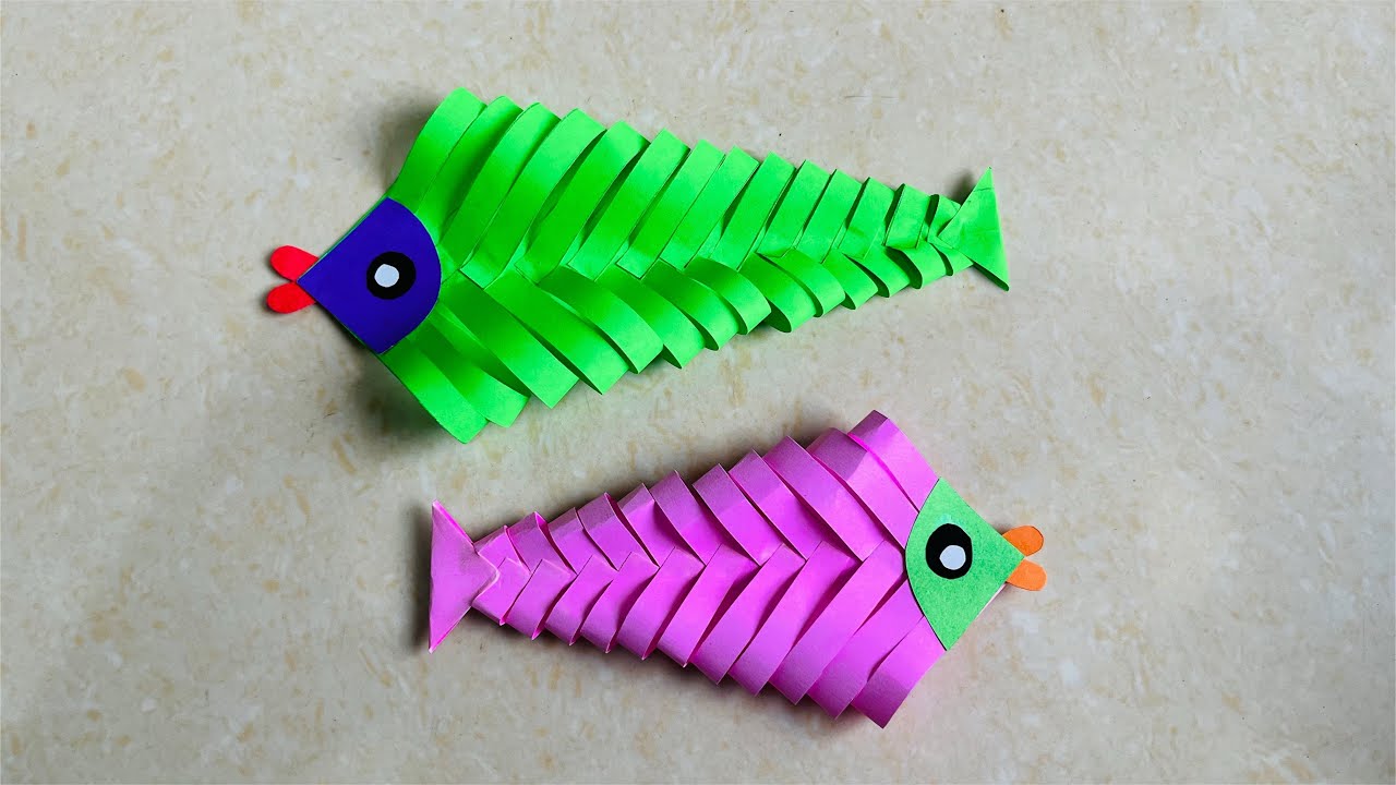 How to make paper fish 🐠 || Easy craft for kids || Krafty Canvas - YouTube