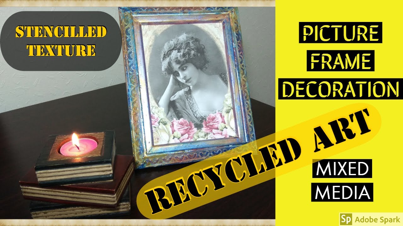 MIXED MEDIA STENCIL AND PASTE TEXTURED ALTERED FRAME TUTORIAL - YouTube
