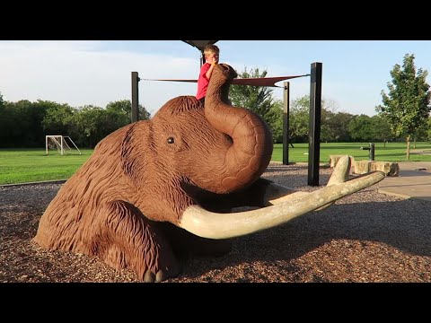 K-City Family Plays The Floor is Lava Challenge at an Animal Playground!